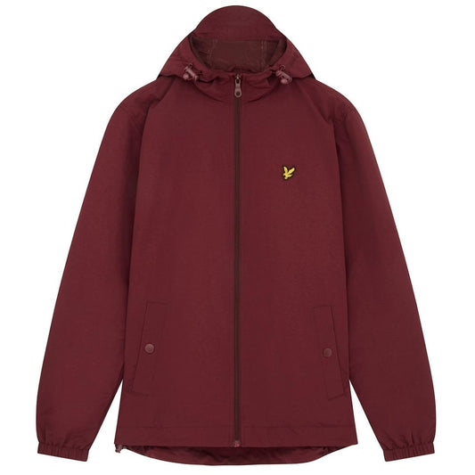 Lyle Scott Branded Burgundy Hooded Short Lightweight Jacket