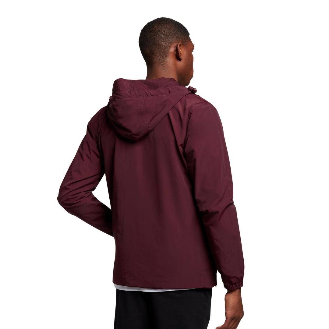Lyle Scott Branded Burgundy Hooded Short Lightweight Jacket