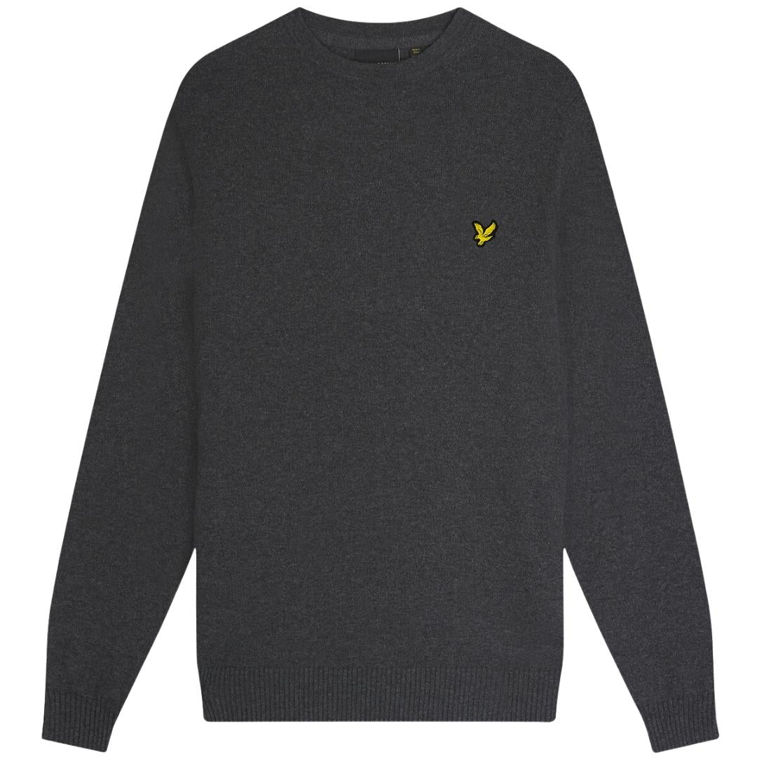 Lyle Scott Cotton Merino Charcoal Marl Pull Over Jumper