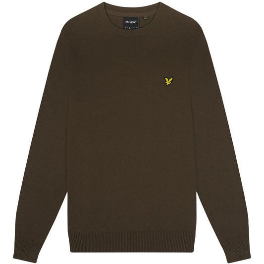 Lyle Scott Cotton Merino Olive Pull Over Jumper