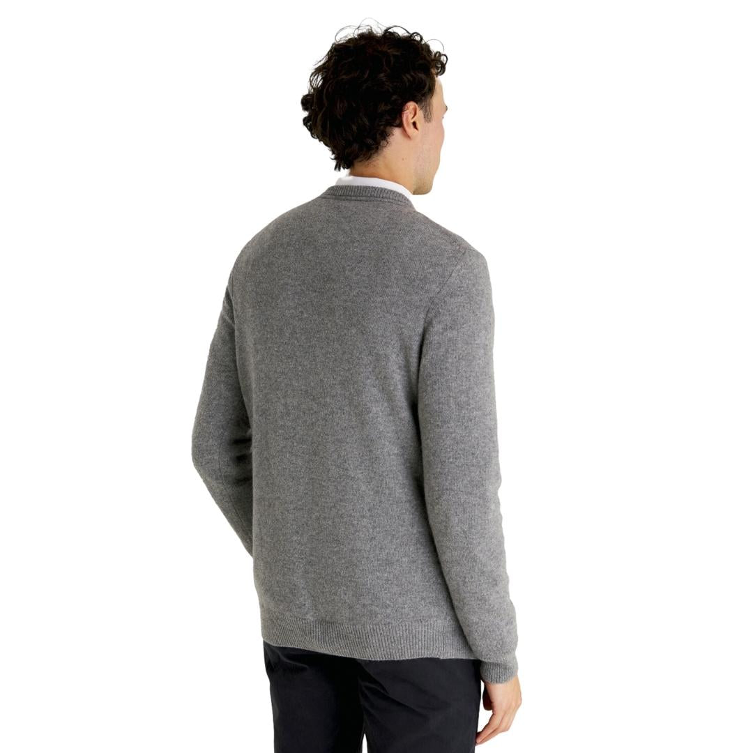 Lyle Scott Crew Neck Lambswool Mid Grey Marl Blend Jumper