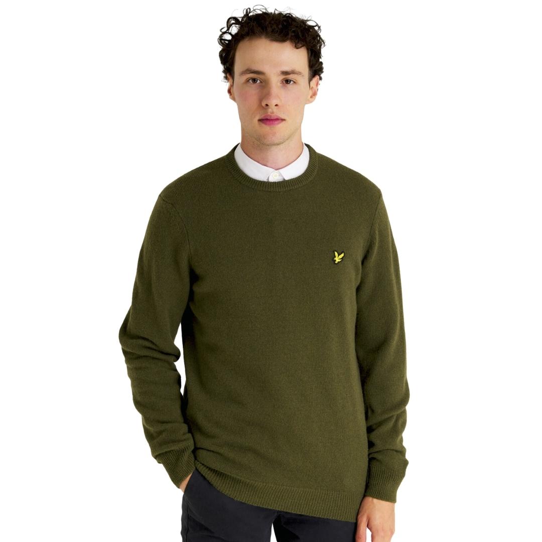Lyle Scott Crew Neck Lambswool Olive Blend Jumper