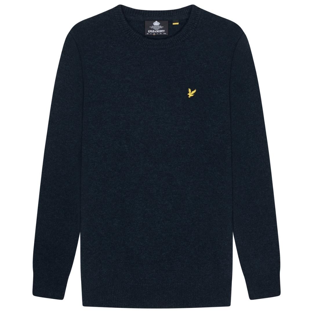 Lyle Scott Crew Neck Lambswool Dark Navy Marl Blend Jumper