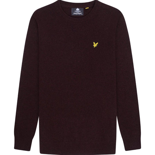 Lyle Scott Crew Neck Lambswool Burgundy Marl Blend Jumper