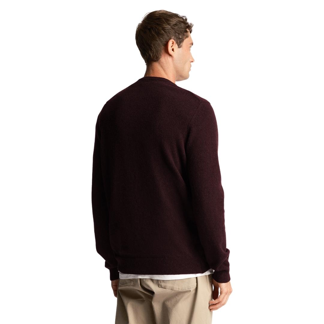 Lyle Scott Crew Neck Lambswool Burgundy Marl Blend Jumper