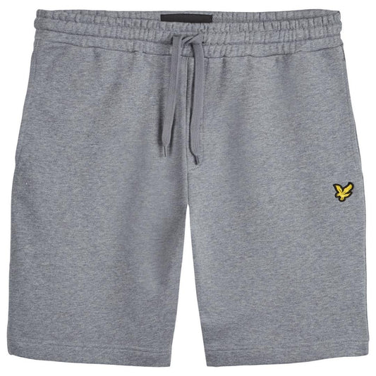 Lyle Scott Branded Logo Mid Grey Marl Sweat Shorts