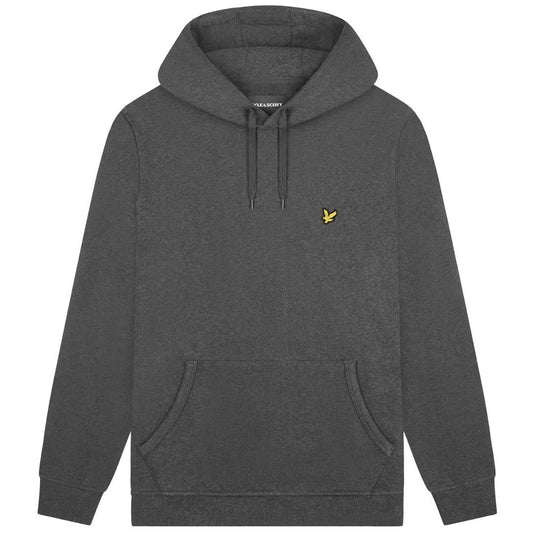 Lyle Scott Branded Charcoal Marl Pull Over Hoodie