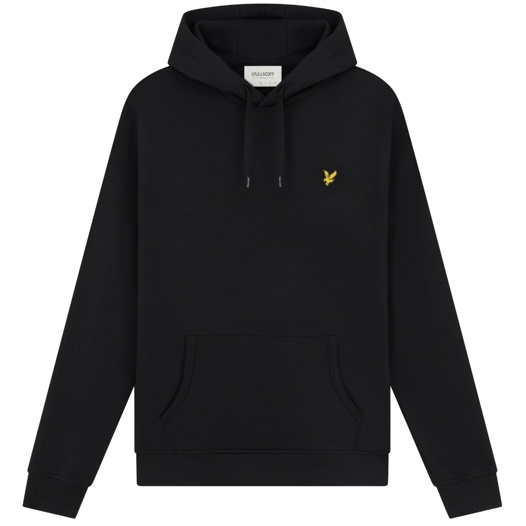 Lyle Scott Branded Jet Black Pull Over Hoodie