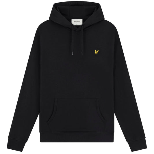 Lyle Scott Branded Jet Black Pull Over Hoodie