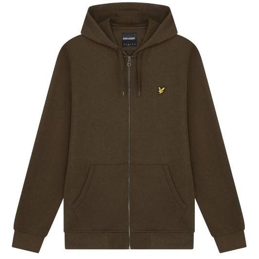 Lyle Scott Branded Olive Zip Up Hoodie