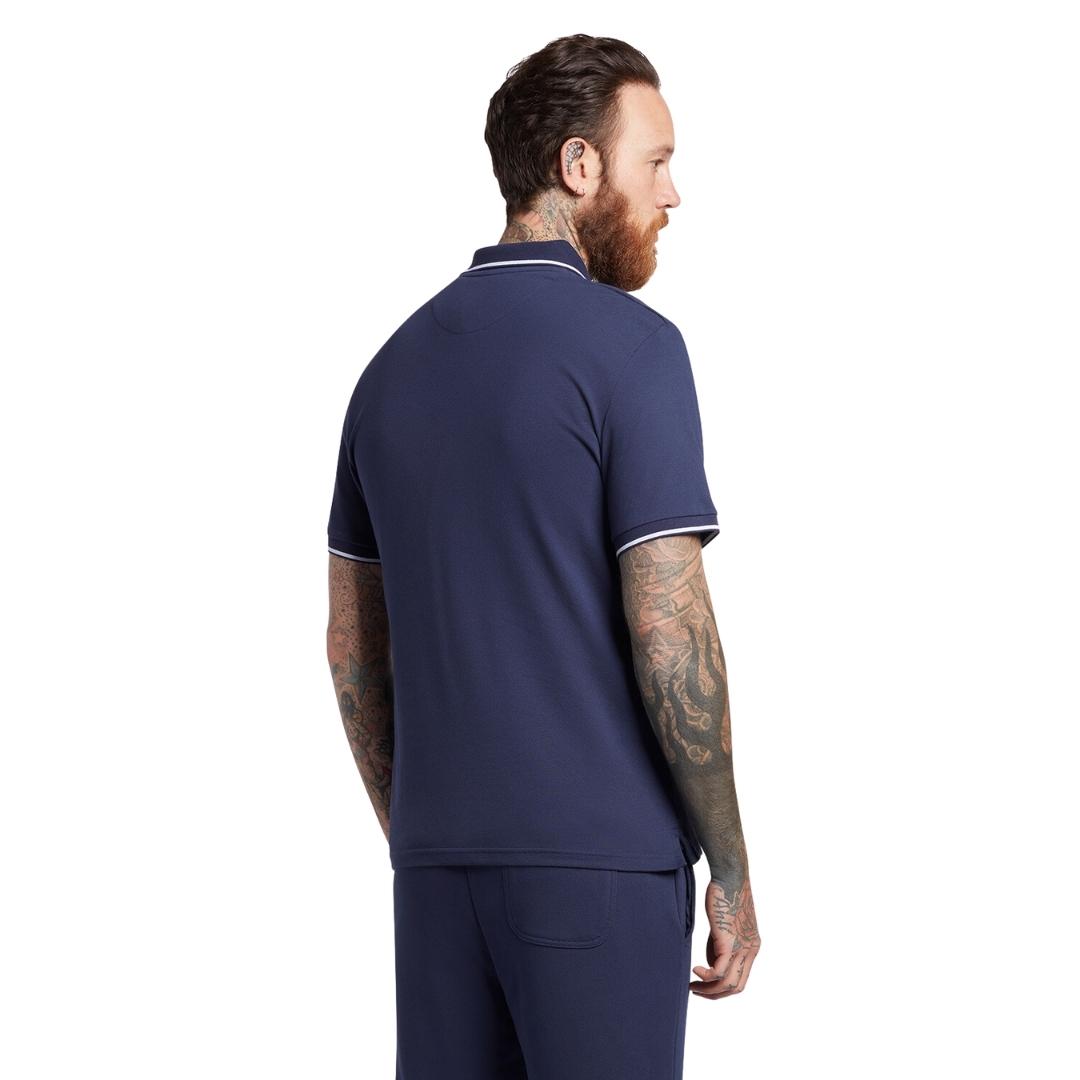 Lyle & Scott Tipped Collar Dark Blue Polo Shirt