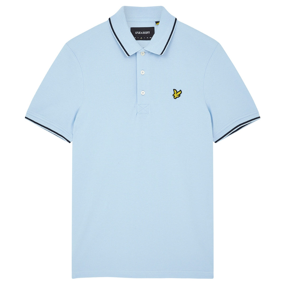 Lyle & Scott Twin Tipped Collar Light Blue Polo Shirt