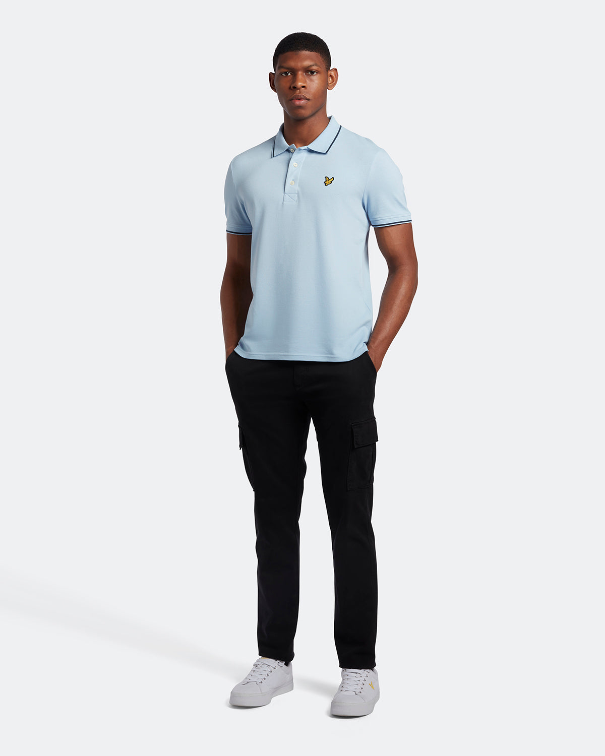 Lyle & Scott Twin Tipped Collar Light Blue Polo Shirt