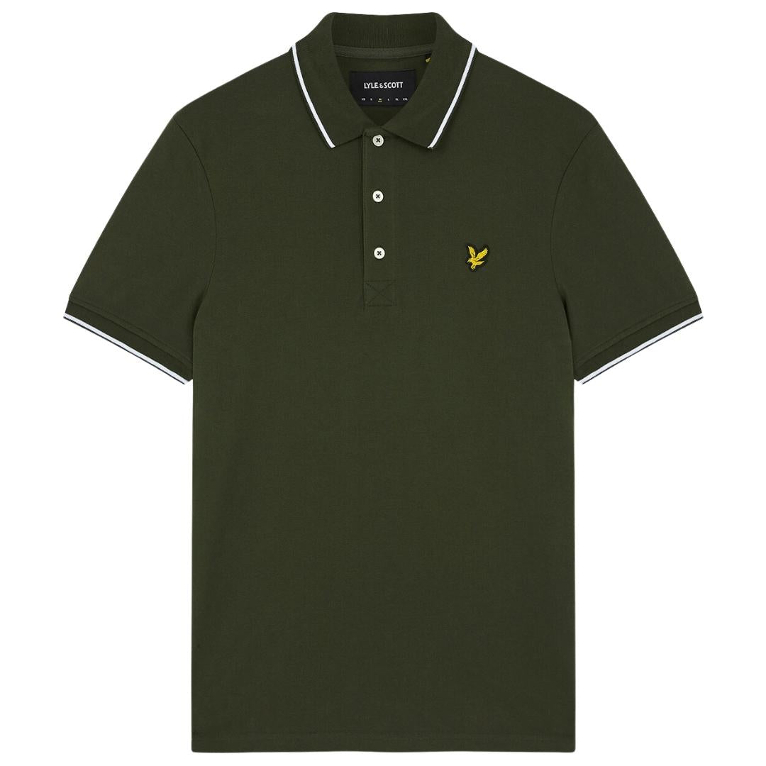 Lyle & Scott Tipped Olive Polo Shirt