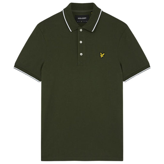 Lyle Scott Tipped Olive Polo Shirt