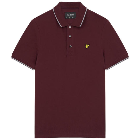 Lyle & Scott Tipped Collar Burgundy Polo Shirt