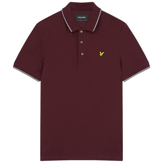 Lyle Scott Tipped Collar Burgundy Polo Shirt