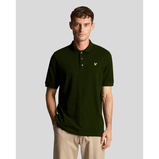 Lyle & Scott Textured Tipped Wilton Green Polo Shirt