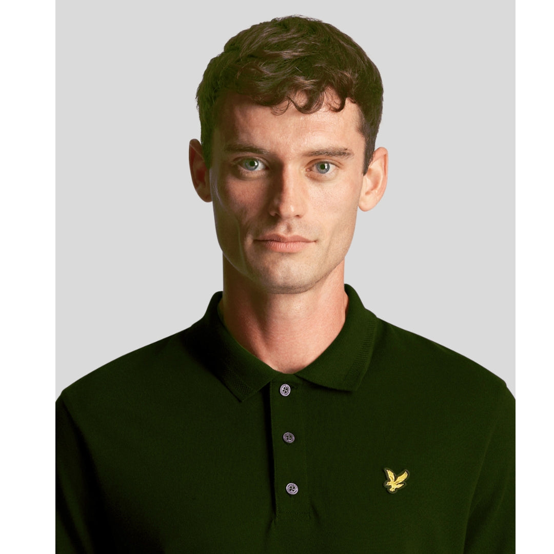 Lyle & Scott Textured Tipped Wilton Green Polo Shirt