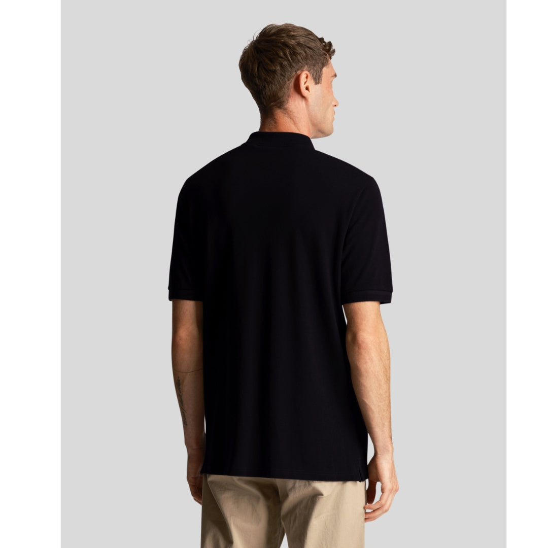 Lyle Scott Textured Tipped Black Polo Shirt
