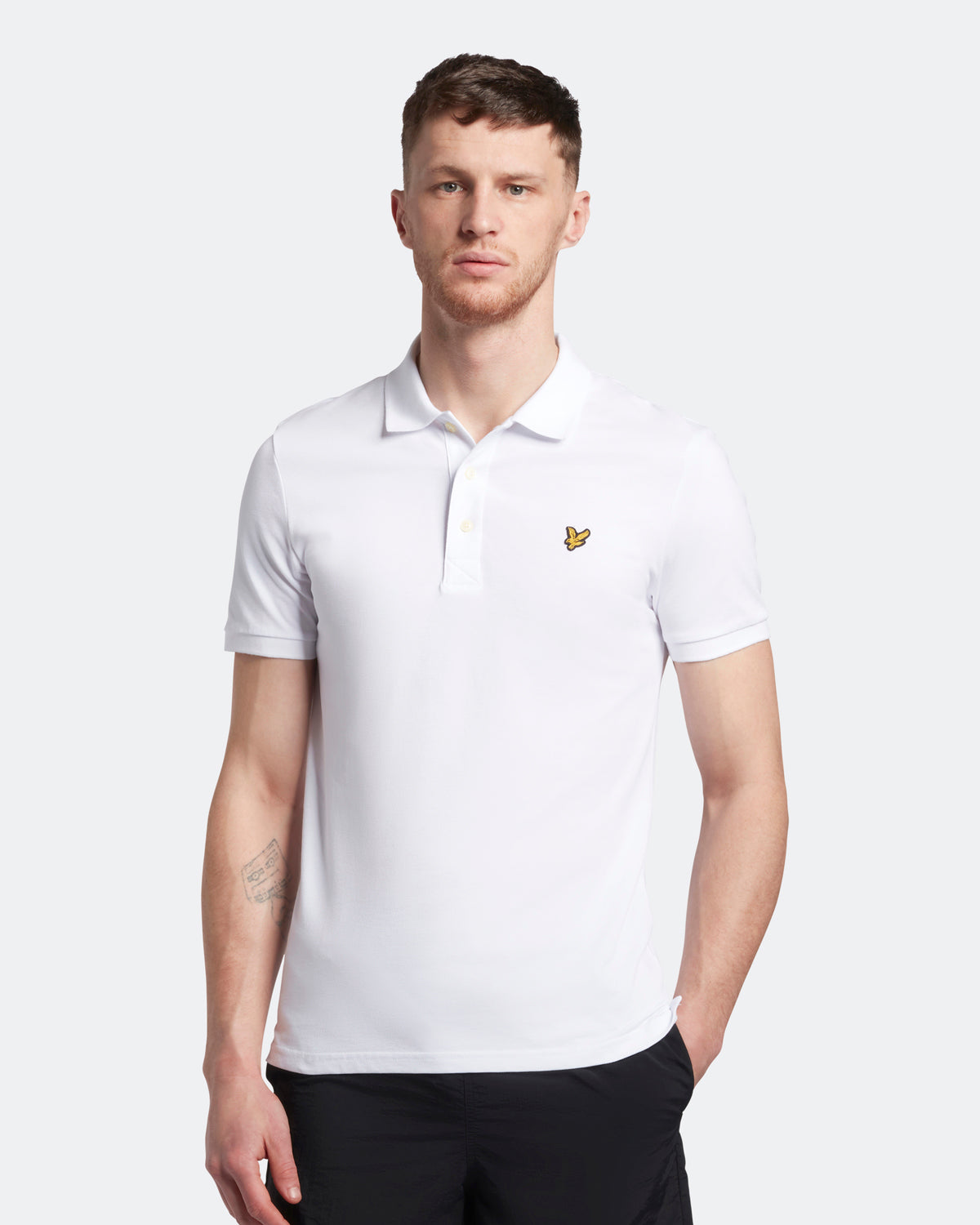 Lyle Scott Brand Chest Logo White Polo Shirt