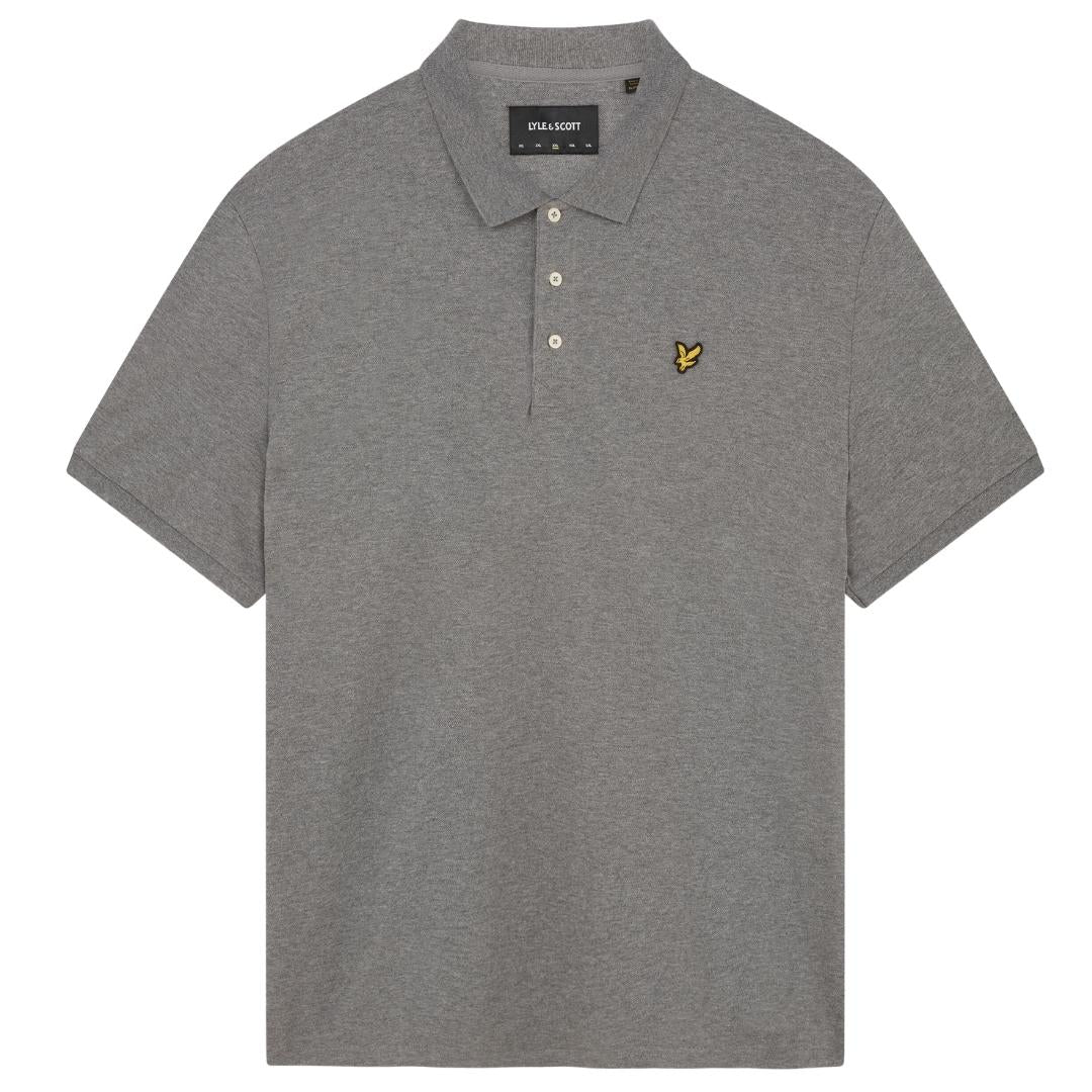 Lyle Scott Plain Mid Grey Marl Polo Shirt