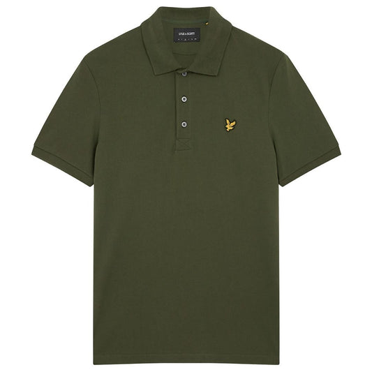 Lyle Scott Branded Chest Logo Olive Polo Shirt