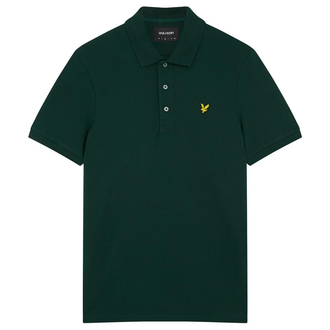 Lyle & Scott Branded Chest Logo Dark Green Polo Shirt SP400VOG W486