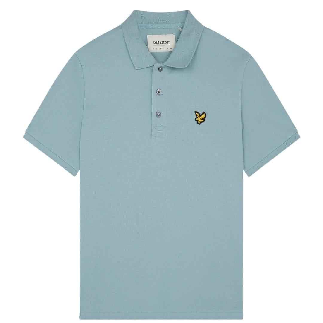 Lyle Scott Branded Chest Logo Away Blue Polo Shirt