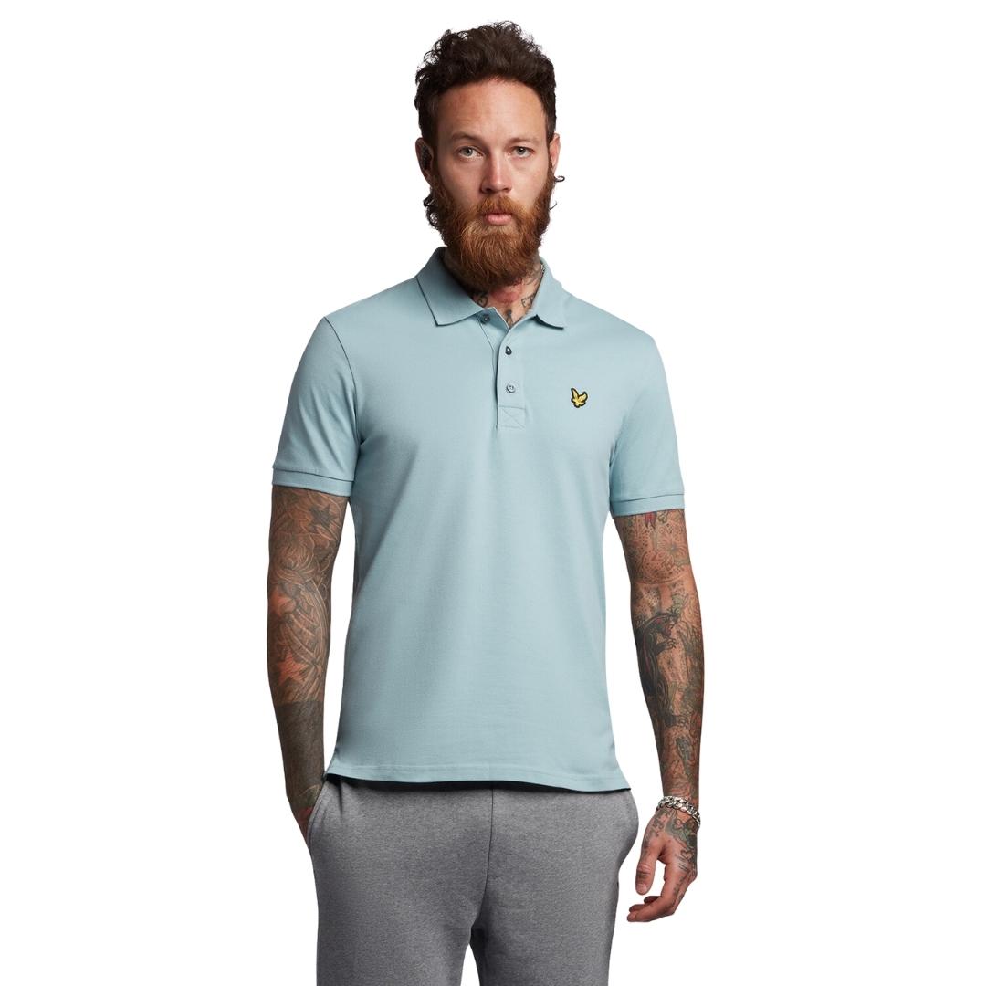 Lyle Scott Branded Chest Logo Away Blue Polo Shirt