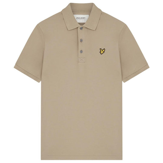 Lyle Scott Branded Chest Logo Khaki Smoke Polo Shirt