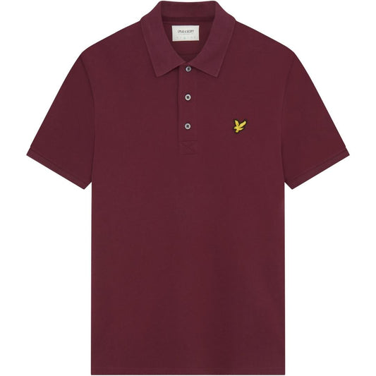 Lyle Scott Branded Chest Logo Burgundy Polo Shirt