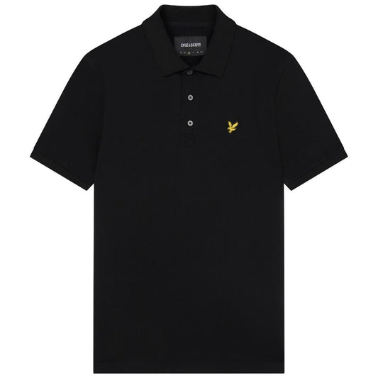 Lyle & Scott Branded Chest Logo Jet Black Polo Shirt SP400VOG Z865