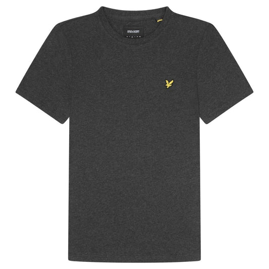 Lyle Scott Branded Chest Logo Charcoal Marl T Shirt