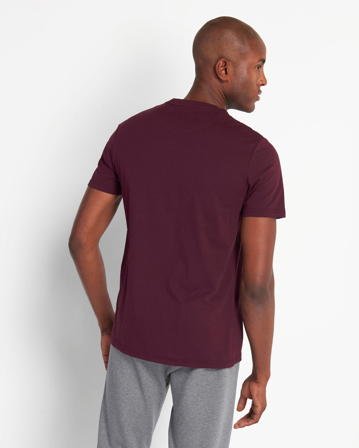 Lyle Scott Plain Burgundy T Shirt - Style Centre Wholesale