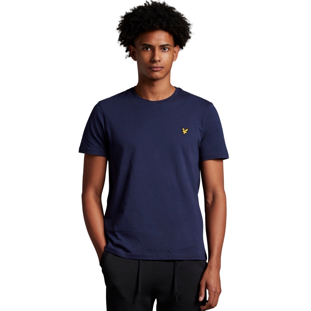 Lyle Scott Branded Chest Logo Navy Blue T Shirt