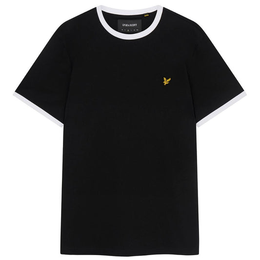 Lyle Scott Branded Black Ringer T Shirt