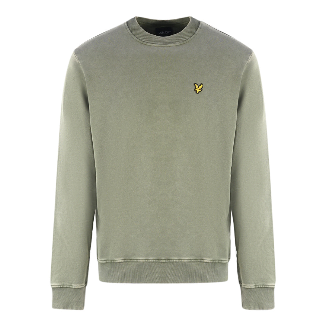 Lyle Scott Washed Mock Neck Green Sweater