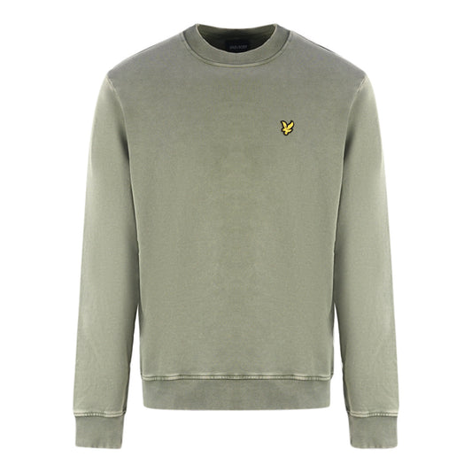 Lyle Scott Washed Mock Neck Green Sweater