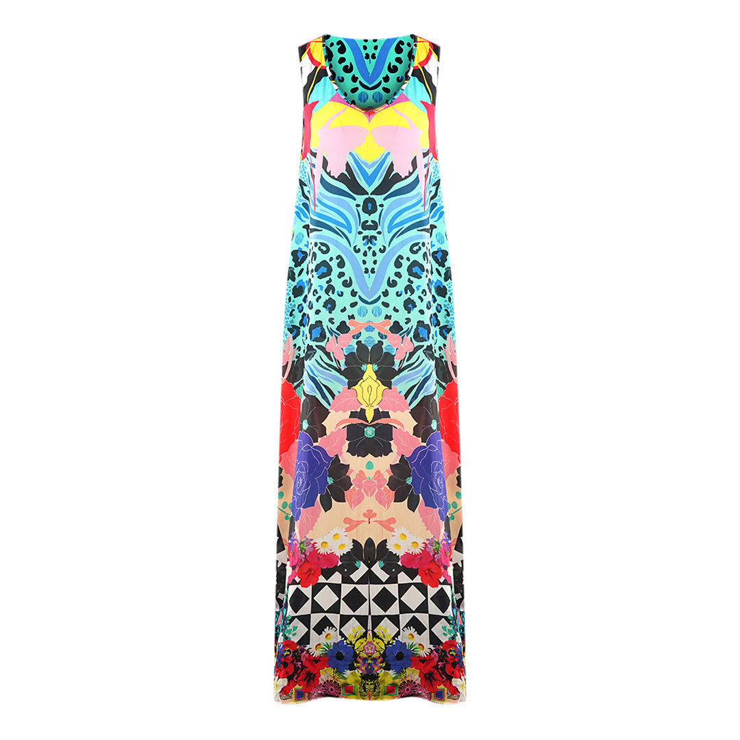 Inoa Monrovian 12001 Multicoloured Silk Flowing Maxi Dress Monrovian 12001 Flow Maxi Dress