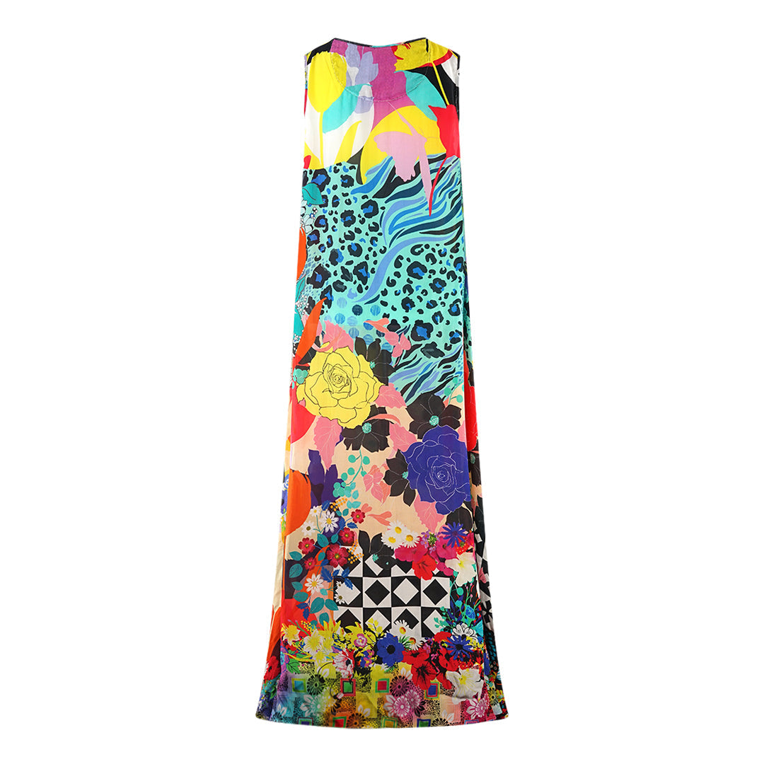 Inoa Monrovian 12001 Multicoloured Silk Flowing Maxi Dress Monrovian 12001 Flow Maxi Dress
