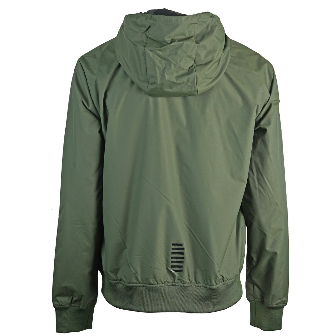 Ea7 Green Hooded Bomber Jacket