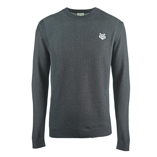 Kenzo Textiled Design Plain Black Jumper