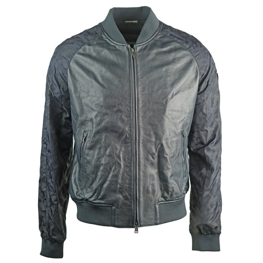 Emporio Armani Camo Arms Leather Jacket W1B54PW1P580011