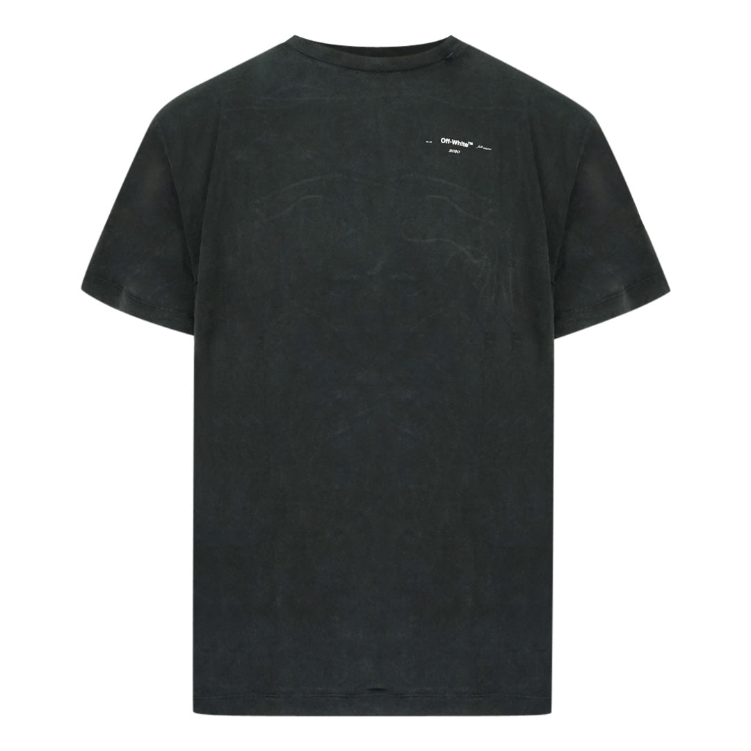 Off White Scribble Arrow Logo Faded Black T Shirt - Style Centre Wholesale