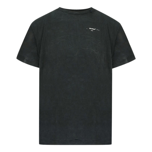 Off White Scribble Arrow Logo Faded Black T Shirt - Style Centre Wholesale