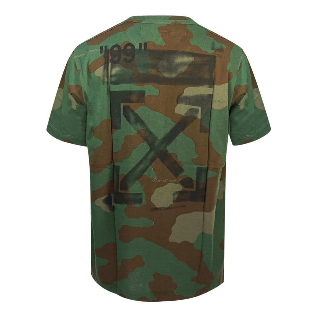 Off White Mens OMAA038R191850169910 T-Shirt Green