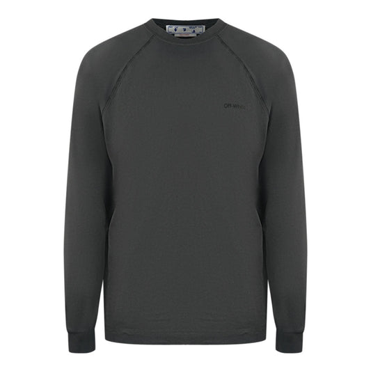 Off White Skate Fit Diag Outline Grey Long Sleeve T Shirt 1