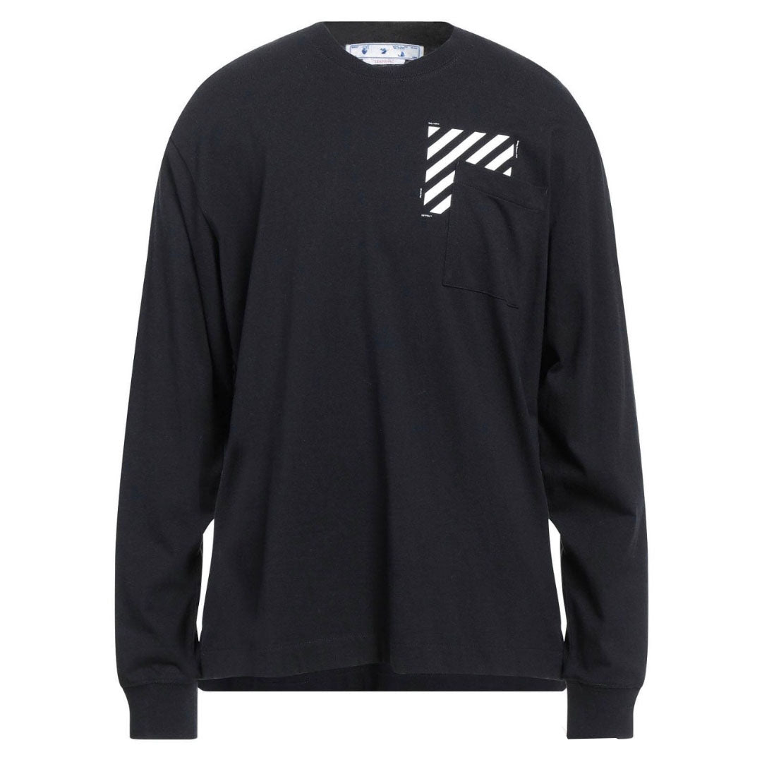 Off White Diag Skate Pocket Long Sleeve Black T Shirt