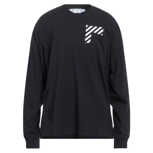 Off White Diag Skate Pocket Long Sleeve Black T Shirt